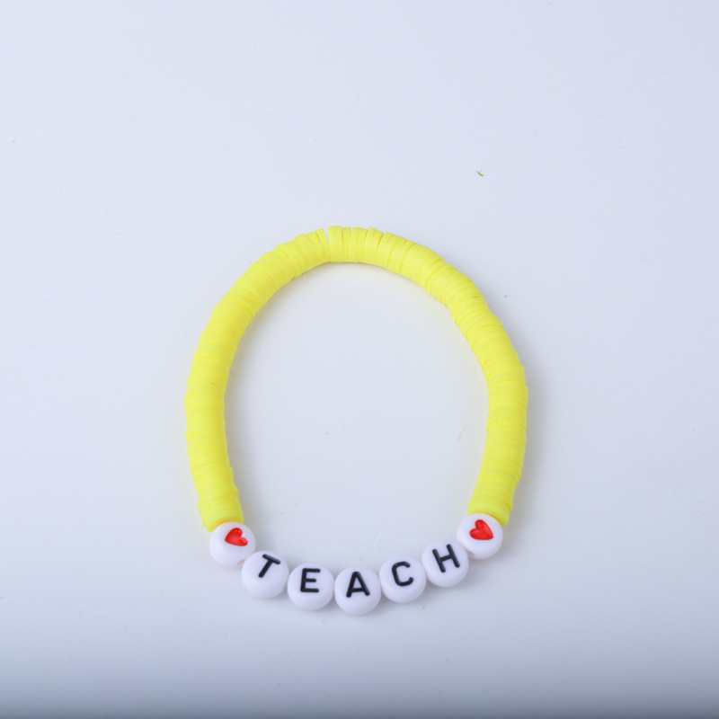 25g Weight Bracelets Classification soft clay Chain Material 1 Set Quantity Holiday, Daily Occasion soft clay Material Letter Pattern Unisex Gender Sweet Style Sweet Letter Soft Clay Wholesale Bracelets 8