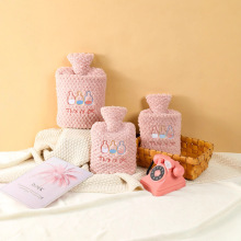 天虹新款毛绒PVC充水热水袋带布套卡通注水热水袋防爆防漏