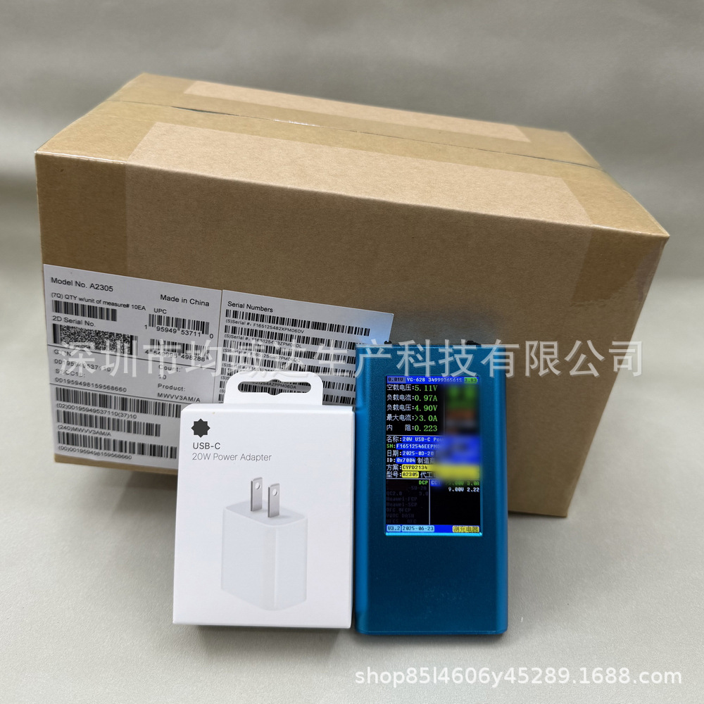 Pd Charging Head Compatible with Apple 20W Charger, Us Standard Adapter, Five-In-One with Id Display Charging Head