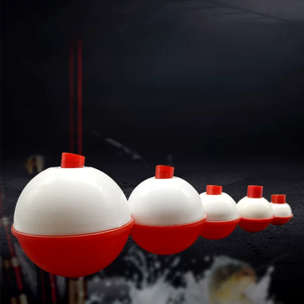 Ultrasonic Round Ball Plastic Float Red and White Fishing Float in Stock Wholesale Fishing Float Fishing Gear Accessories Round Ball Fishing Float