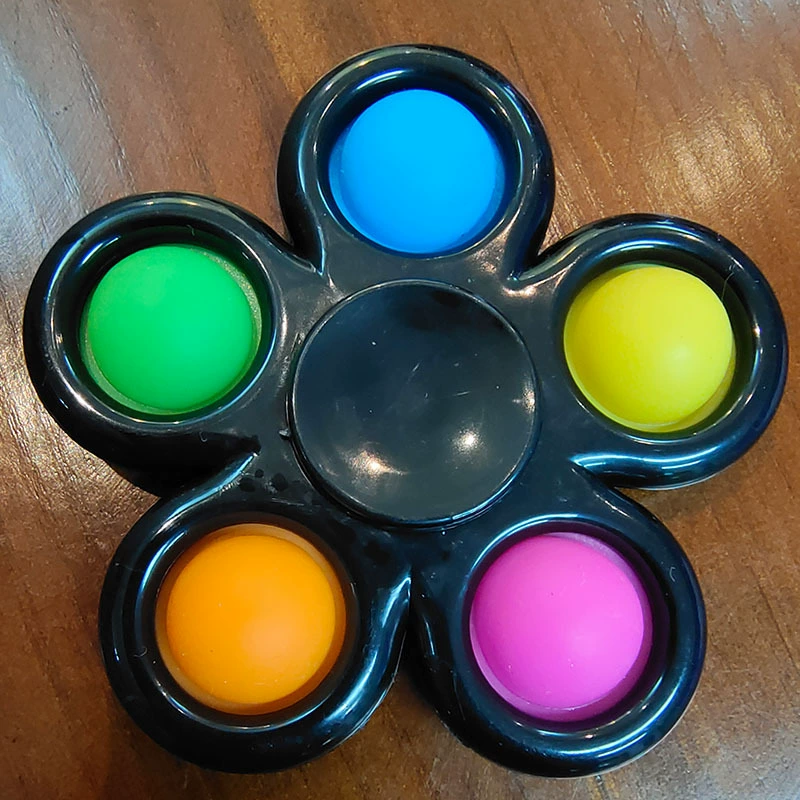 Five-Finger Bubble Gyro Spinner, Pop‑It Fidget Toy, Plastic 12×8×3 cm, Anti‑Stress