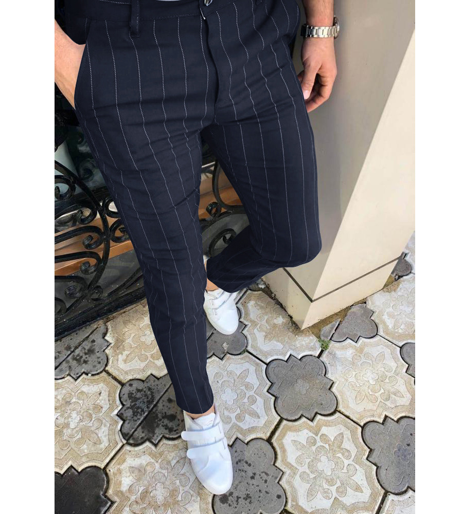 2023 el comercio exterior transfronterizo exclusivo nuevo negocio de los hombres punteado rayas casual lápiz pantalones deseo image 11
