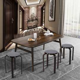实木凳子家用木板凳客厅时尚简约小矮凳圆凳木凳餐凳可叠放餐桌凳
