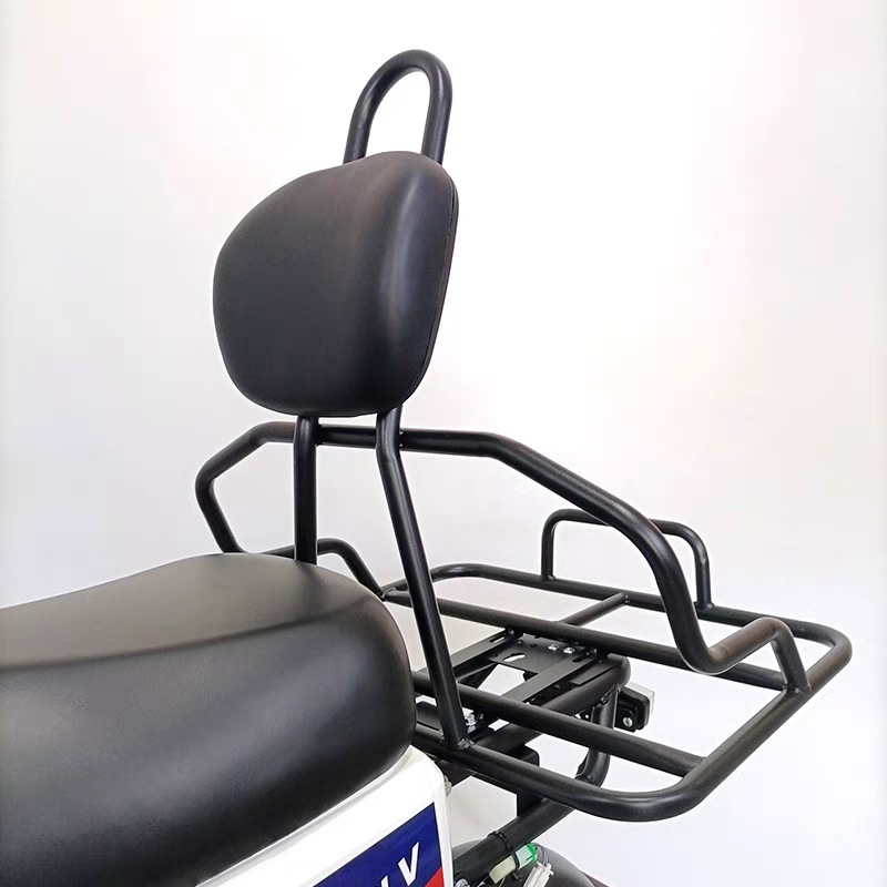 Electric Vehicle Black Knight Backrest-Style Steel Delivery Rack, Iron Vehicle-Mounted Rack, Can Hold Delivery Boxes, Rear Rack