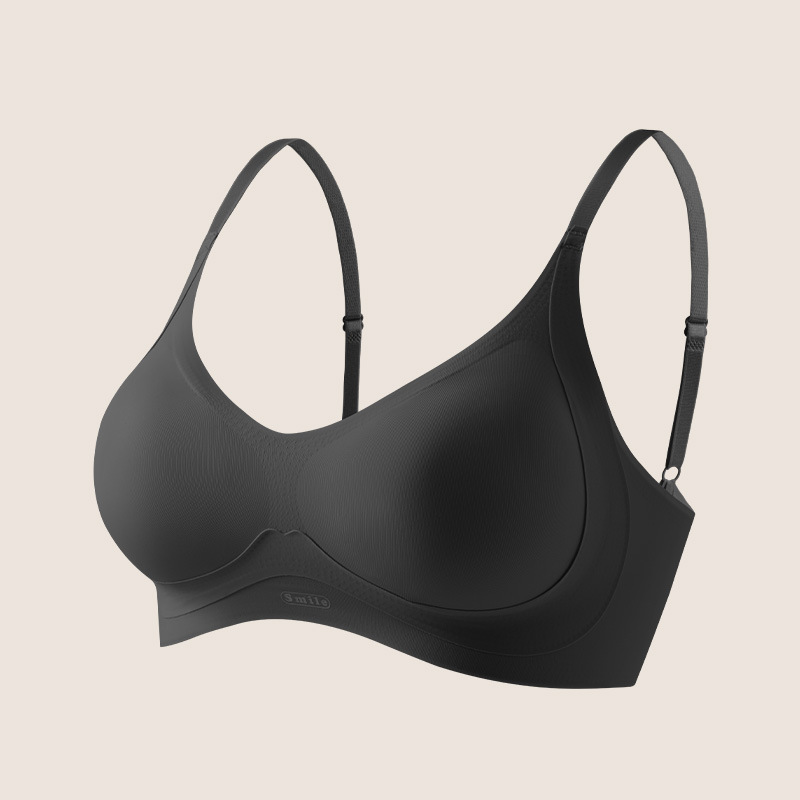 Taza fija integrada con piel de leche sin marcas ropa interior pequeña pecho julong sin anillo de acero gelatina desnuda y transpirable sujetador femenino