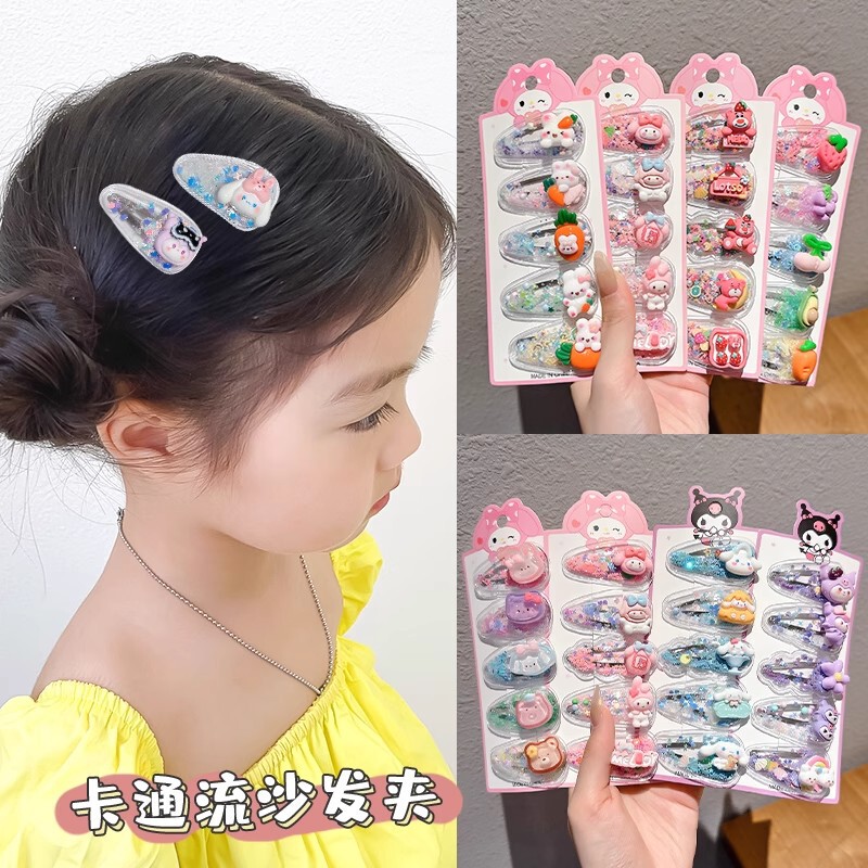 子供の新しい流砂クリップ女の子かわいいサンリオヘアクリップ学生前髪 BB クリップ女の子甘いヘアクリップ|undefined