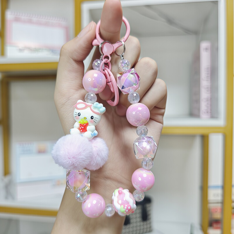 ドーパミンかわいいぬいぐるみサンリオビーズチェーン携帯電話ケースぶら下げチェーン車のキーホルダーペンダントかわいい絶妙なギフト|undefined
