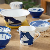 Япония импортированная керамическая посуда, Mido в стиле японского стиля милая кошачья рисовая чаша для лапши чаше