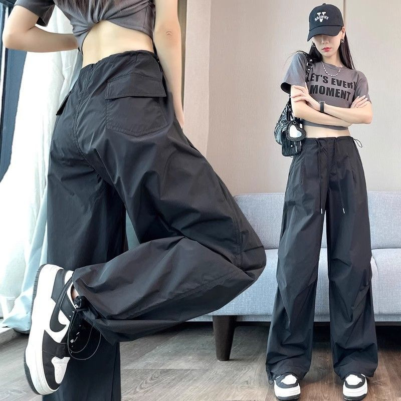 Slim Look Crane Pants Women's 2024 Summer Fashionable All-match Casual Pants with Wide Legs and High Waisted Sports Pants Slim Look Crane Pants Women's 2024 Summer Fashionable All-match Casual Pants with Wide Legs and High Waisted Sports Pants