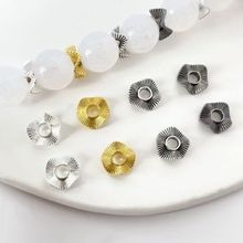合金电镀8mm不规则条纹波浪花隔珠手工diy手链项链装饰品材料配件