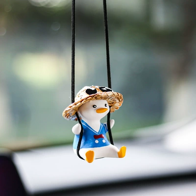 pendant car internet red pendant – Car hanging - sunglasses-navy-suit-straw-hat-duck-pendant