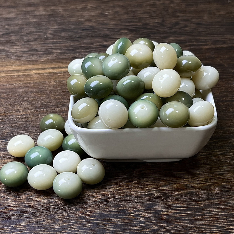 天然玉化料菩提手串文玩菩提子DIY散珠大尺寸算盘珠配饰批发佛珠