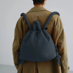 Factory in stock Quilted Drawstring Backpack Women's Large Capacity Lightweight Nylon Shoulder Bag Soft Underarm Handbag