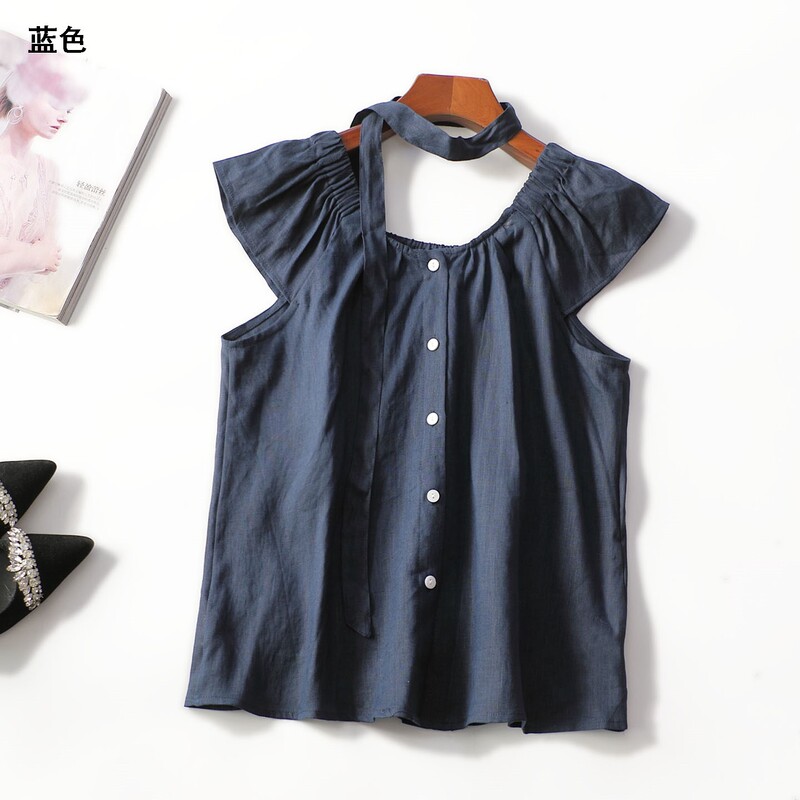 248222 Summer Single-Breasted Sleeveless Non-Elastic Shirt Without Pockets, Shenzhen Mingwei Wholesale Quality