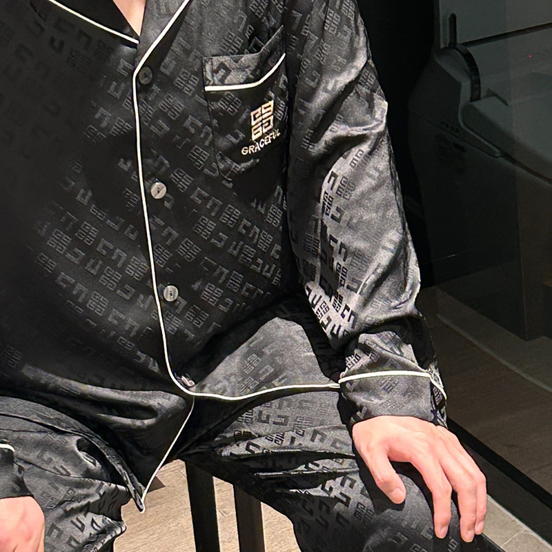 【纪念品】2025新款冰丝睡衣长袖长裤开衫宽松大码家居服可外穿|undefined