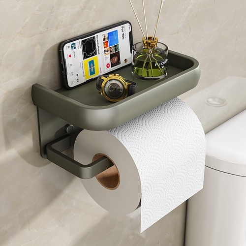 Bathroom tissue holder bathroom punch-free roll paper mobile phone storage rack tissue box toilet paper holder toilet paper holder