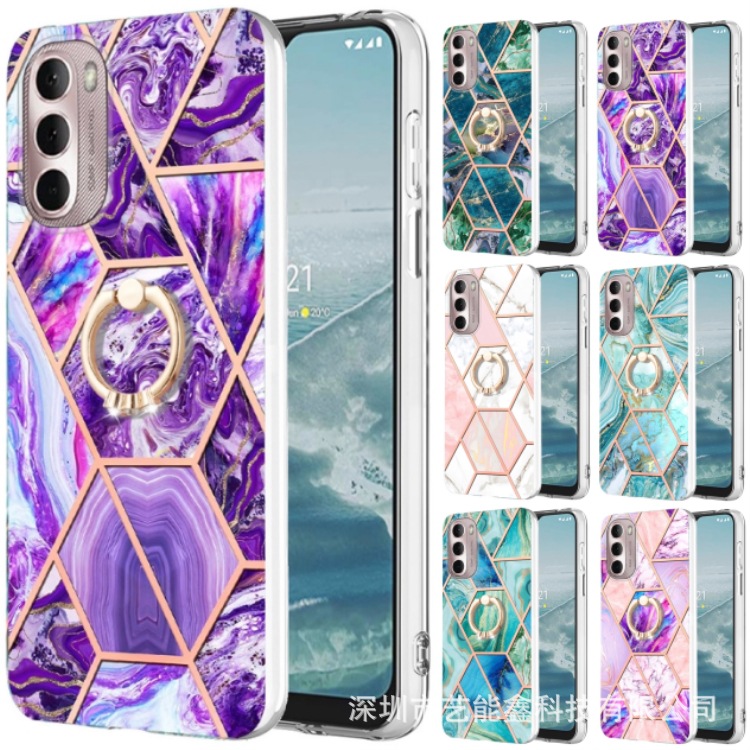 适用于MOTO G Stylus G31 G41 G51 G71 G200 G50大理石指环手机壳