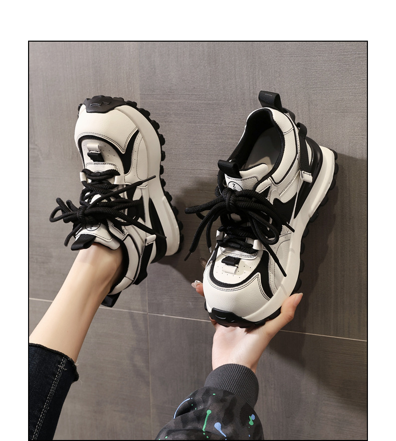 Giày sneaker nữ đế dày tăng chiều cao phong cách dad sneaker — màu trắng chi tiết 14