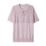 冰丝短袖T恤大码宽松妈妈装夏季中老年女装时尚圆领针织衫风，女装针织衫/毛衣，妃慕昵服饰