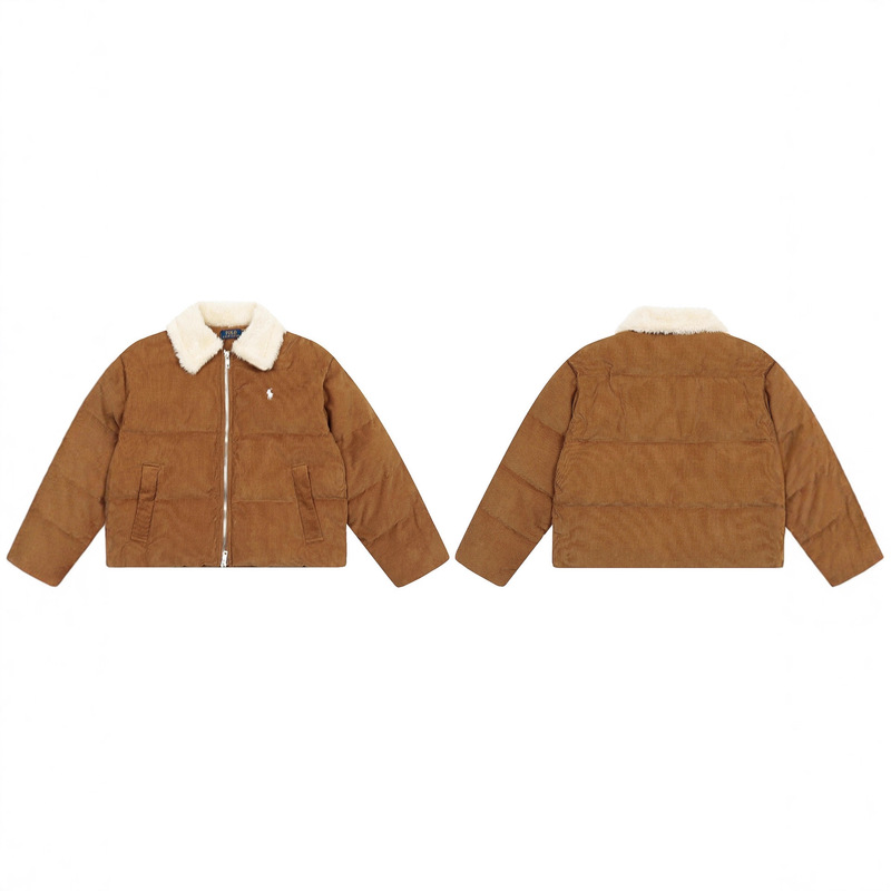 In-Stock Foreign Trade Rl Ralph Lauren Vintage Melard Style Granular Fleece Turn-Down Collar Corduroy Thickened down Jacket for Women In-Stock Foreign Trade Rl Ralph Lauren Vintage Melard Style Granular Fleece Turn-Down Collar Corduroy Thickened down Jacket for Women