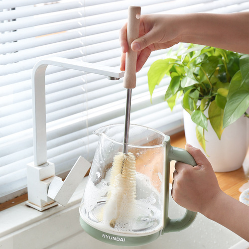 Factory direct sales extended wooden handle cup brush wall breaker cleaning artifact no dead ends bottle vacuum cup cleaning brush