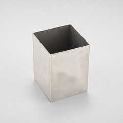 304不鏽鋼口杯燭台蠟燭杯花瓶方形金屬筆筒1MM加厚桌面收納擺件