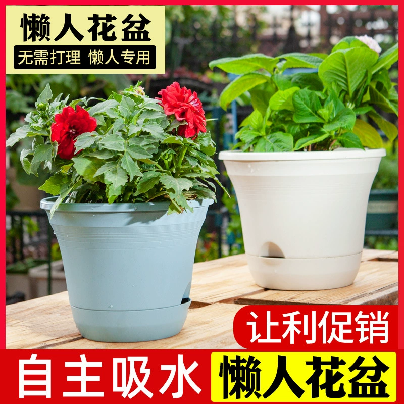 Самопоглощающий цветочный горшок балкон цветочный цветок круглая смола пластиковый ленивый цветочный горшок автоматически впитывает зеленую розу фаленопсис