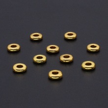 保色电镀新中式手串项链定位隔片DIY合金饰品配件圆孔光面垫片
