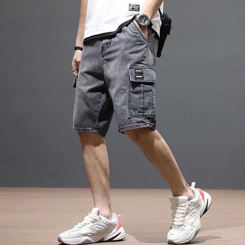 Denim Shorts Men's 2022 Summer New Thin Loose Trendy Brand Ins Five-Point Medium Pants Men's Five-Point Pants Trendy