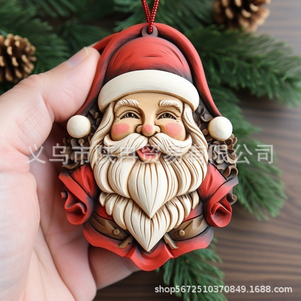 国境を越えた新しいクリスマス装飾品クリスマスツリーストラップ樹脂工芸品サンタクロースストラップ装飾|undefined
