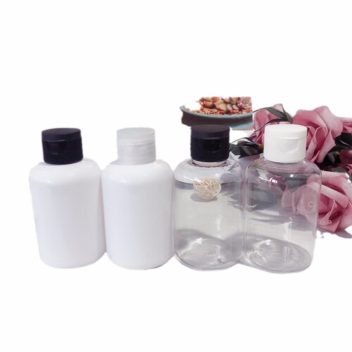 120ml round shoulder transparent plastic flip cap cosmetic shampoo empty shower gel butterfly cap PET refill bottle
