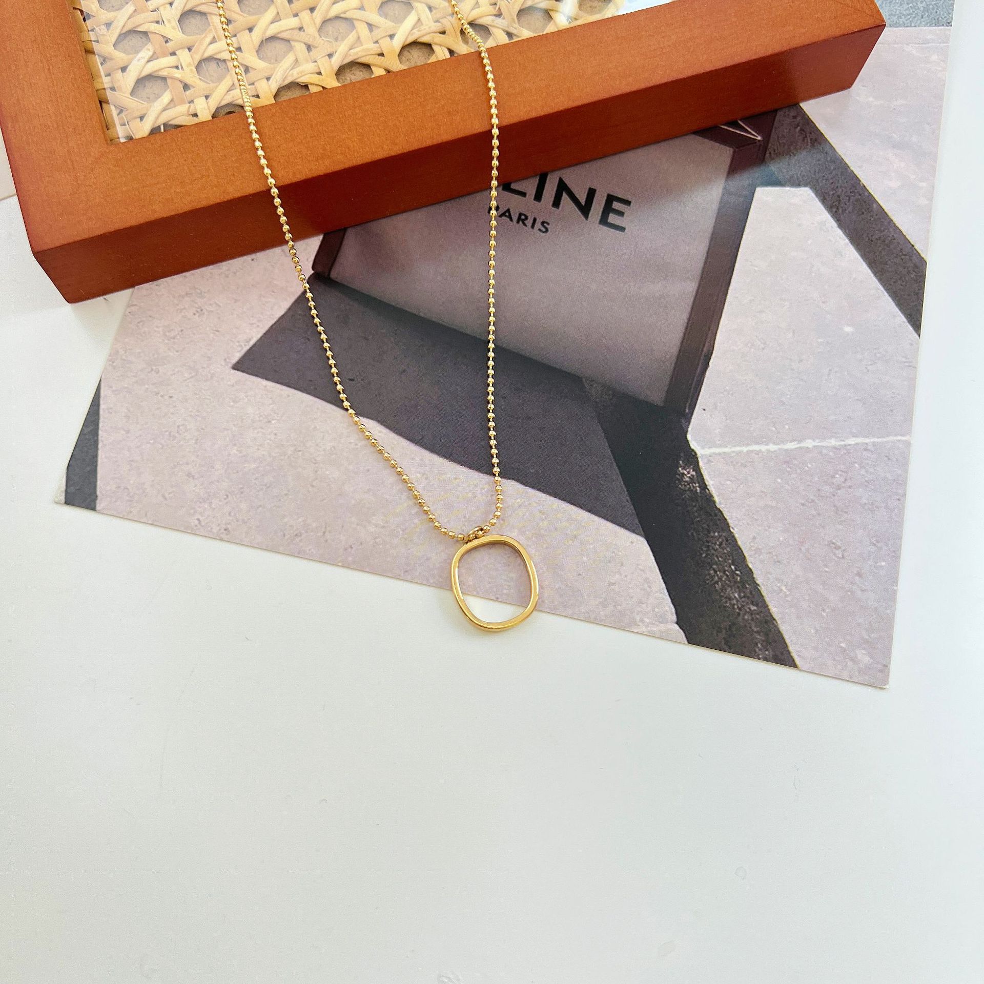 Women Simple Style Geometric Stainless Steel Necklace Plating Metal Chain Stainless Steel Necklaces_colorza_3