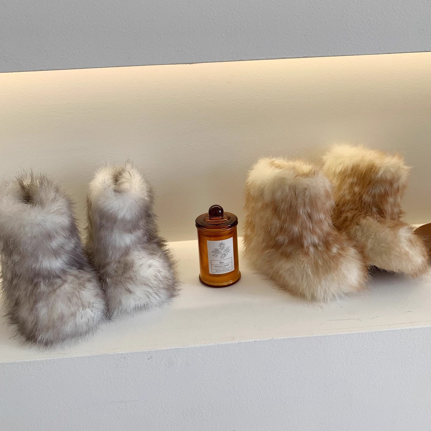 Korean Version Children's Winter New Cute Internet Celebrity Plush Boots Baby Fleece-Lined Warm Versatile Slip-On Snow Boots Trendy