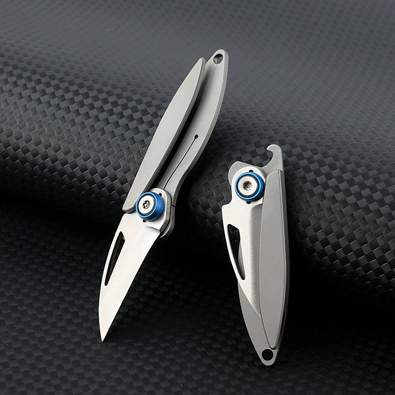 Metal sharp small pocket knife, keychain, bottle opener