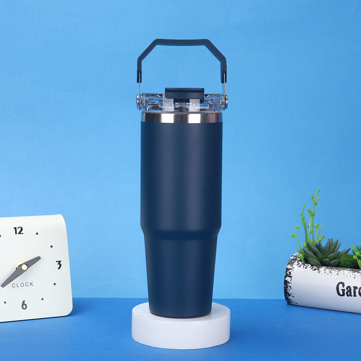 Vaso Térmico 304 Doble Capa — Botella Grande Exterior con Popote