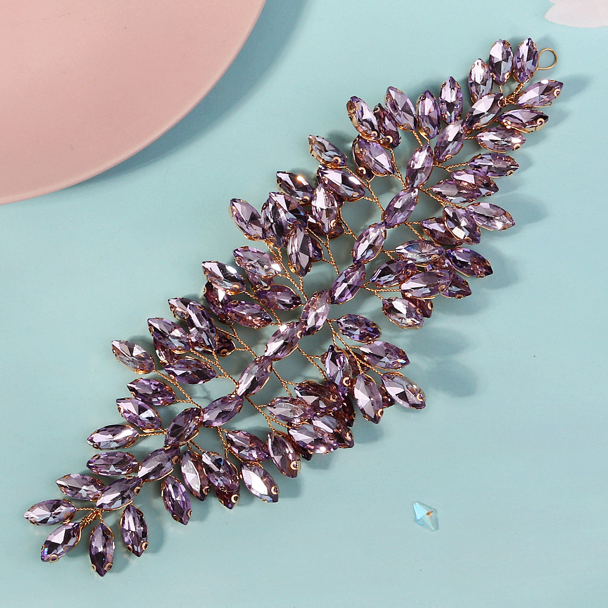65g Weight Party Headpieces Hair Accessories Type 1 Piece Quantity Holiday, Wedding, Daily Occasion Rhinestone, Copper Material Leaf Pattern Women's Gender Simple Style Style Women's Simple Style Leaf Rhinestone Copper Party Headpieces 5