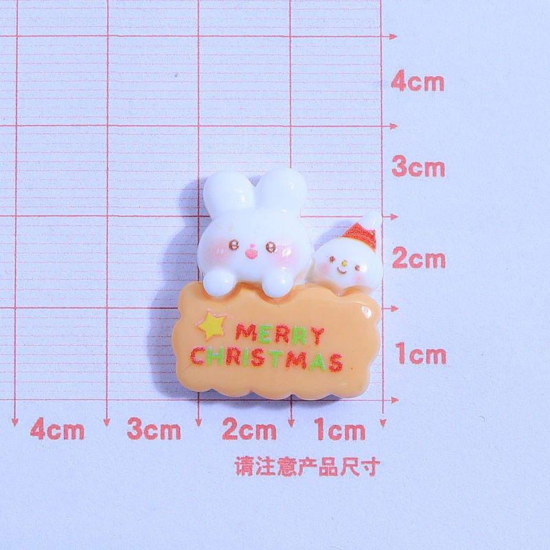 かわいいクリスマスのウサギのウサギの子供の趣味の手作りのdiyクリームの携帯のケースの髪飾りのヘアピンのアクセサリーの樹脂の部品の卸売り|undefined