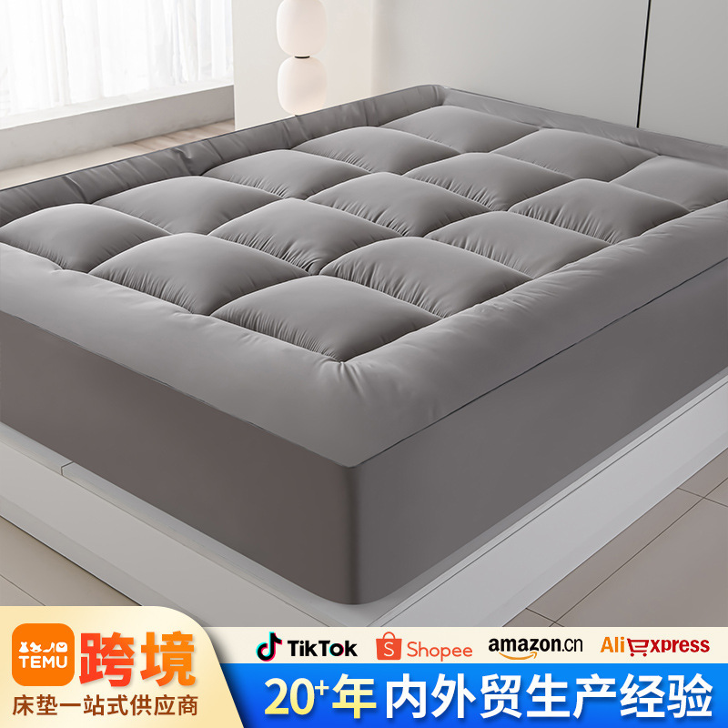 Cross-Border Amazon Thickened Fitted Sheet Mattress for Dormitory Students, Solid Color Soft Cushion for Home Bedroom Mattress