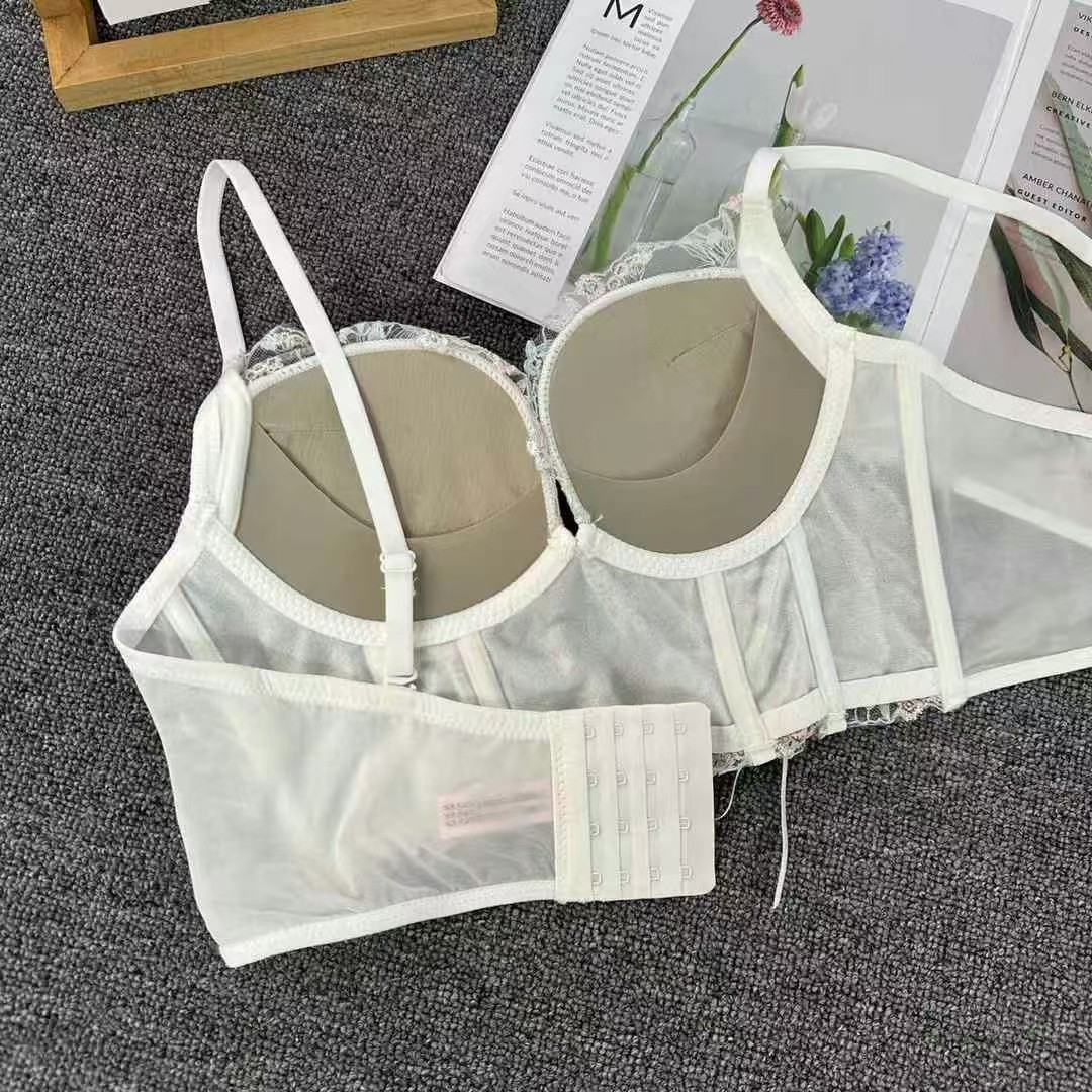 6787 # ropa interior pura para mujeres que se reúnan para evitar la caída de la parte superior del pecho de un pequeño pecho plano especial sin anillo de acero sujetador image 4