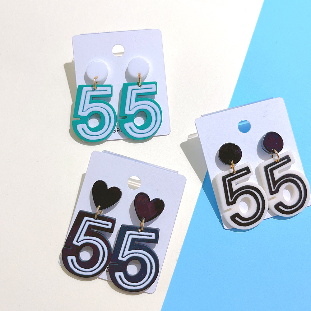 1 Pair Fashion Number Arylic Womenu0027S Drop Earrings