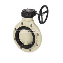 PPH涡轮对夹防腐塑胶蝶阀耐酸防腐蚀塑胶蝶阀国标化工PPR气动蝶阀