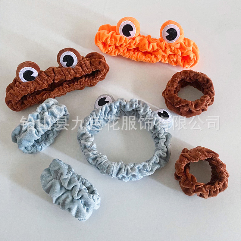 Europa y Estados Unidos de dibujos animados transfronterizos ranas correa de cabello de muñeca conjunto de máscaras faciales para mujeres lavar el cabello banda de cabello comercio electrónico creativo nuevo accesorio para el cabello