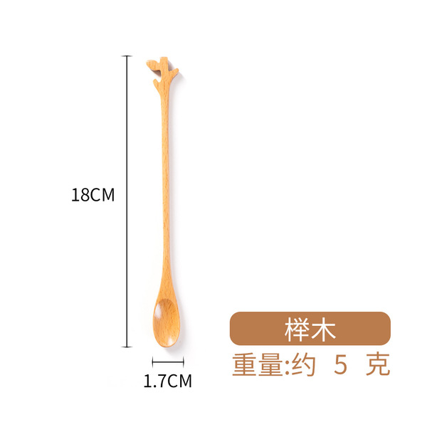 Wooden creative coffee cartoon mixing stick for home use