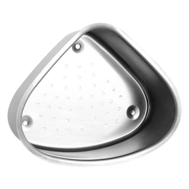 Stainless steel fruit basket sink triangle drain basket storage rack vegetable washing basket sink sink water filter storage hanging basket