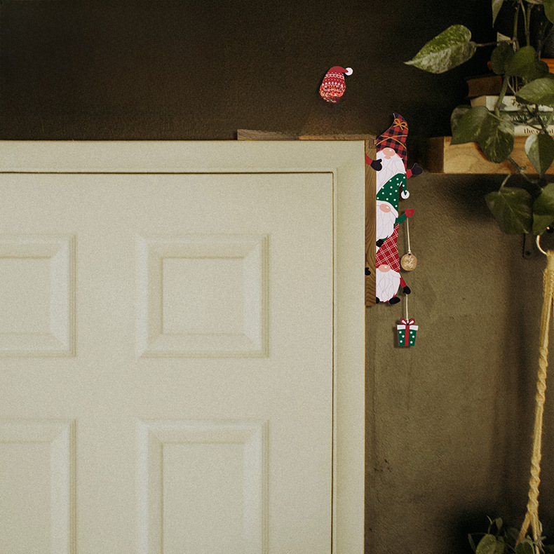 Haobei cross-border hot selling new Christmas creative Christmas door frame pendant home atmosphere layout table corner decoration_voghion.com