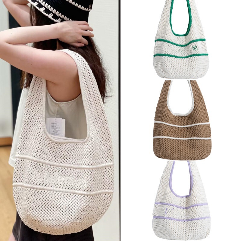 Lululemon New Product Cotton Crochet Women's Cotton Blend Handmade Crochet Bag 7L Shoulder Bag