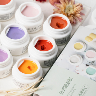 Manicure solid nail polish glue Japanese canned cream glue solid color nail polish glue New Wash-free glue painted glue 