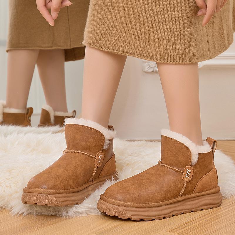 CE シープスキンオールインワンスノーブーツ女性の冬 2024 新しいベルベット肥厚東北ノンスリップ暖かい怠惰な綿の靴|undefined