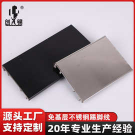 供应免基层不锈钢踢脚线墙贴8 10公分木地板收口金属建材