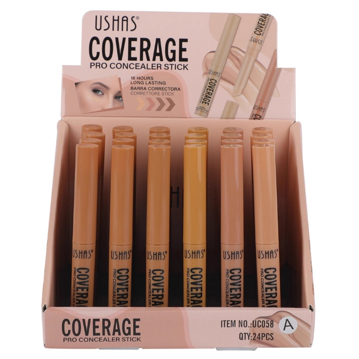 (caja de exhibición) USHAS varilla de protector transfronterizo de Europa y América, protector de maquillaje estereoscópico UC058A + B